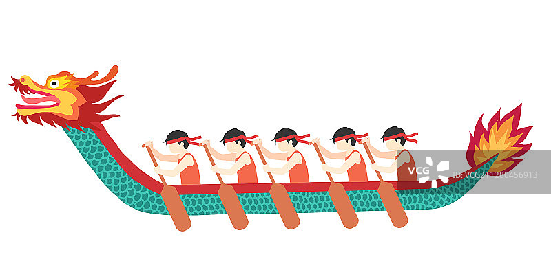 端午节划龙舟插画图图片素材