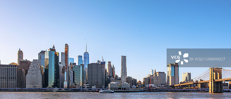 纽约市曼哈顿下城天际线图片素材