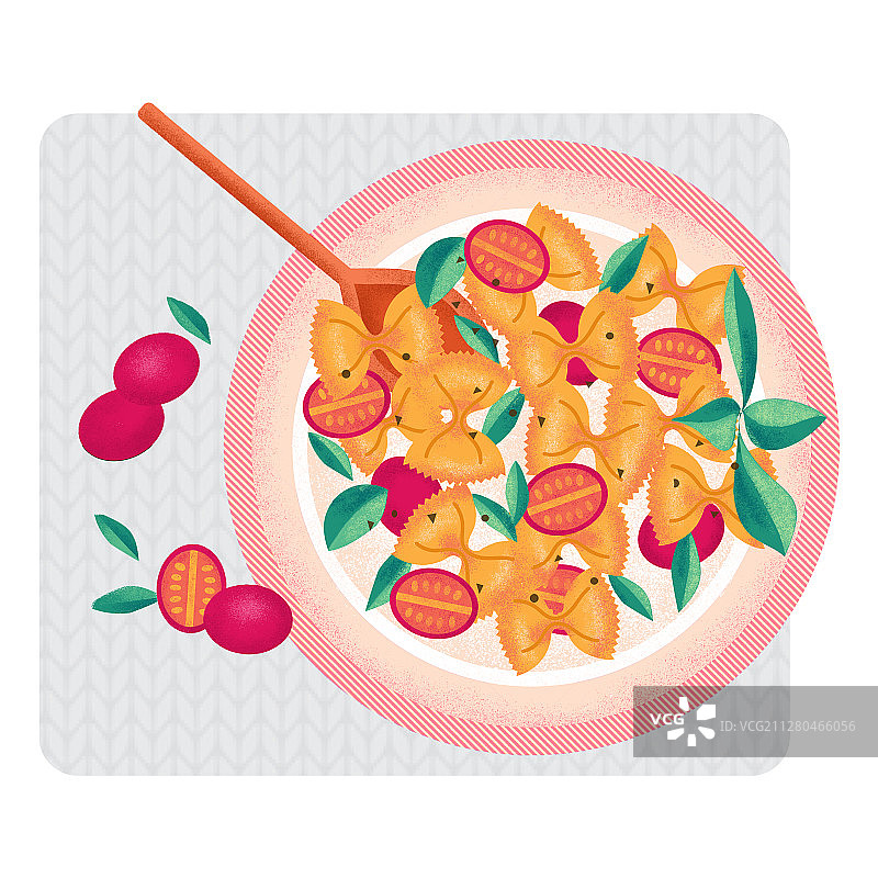 通心粉噪点风格插画图片素材