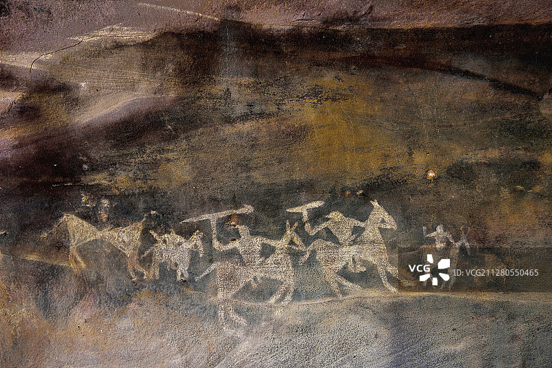 印度中央邦比姆贝特卡岩石 shelter 世界遗产图片素材