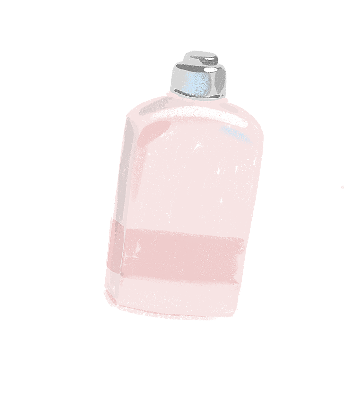 手绘粉色可爱沐浴露瓶子外包装插画元素图片素材