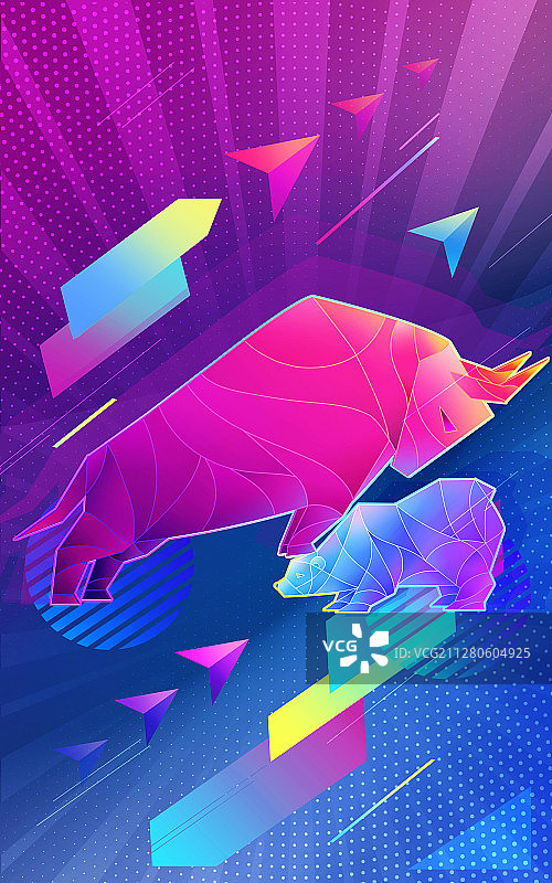 金融市场牛熊对抗图片素材