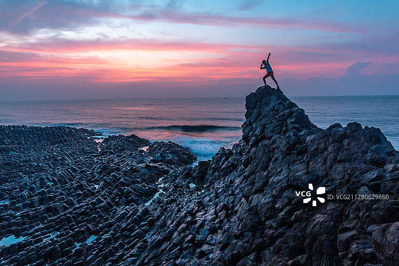火山岛日出图片素材