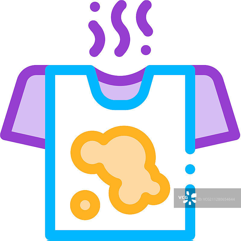 洗衣服务脏T恤线性图标图片素材