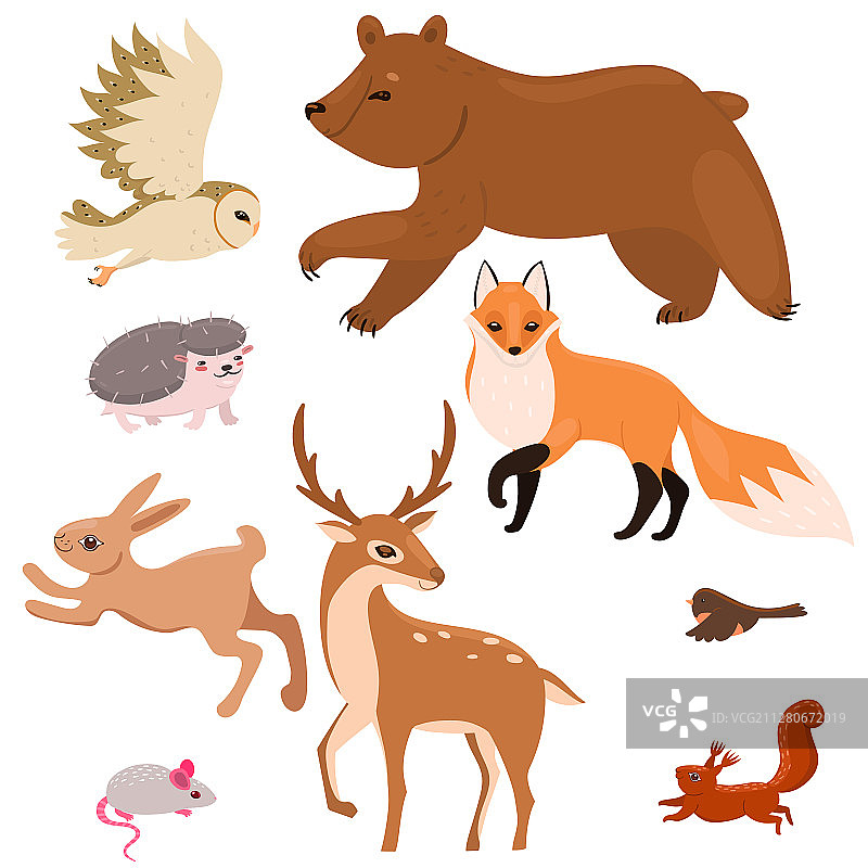 森林动物元素图片素材