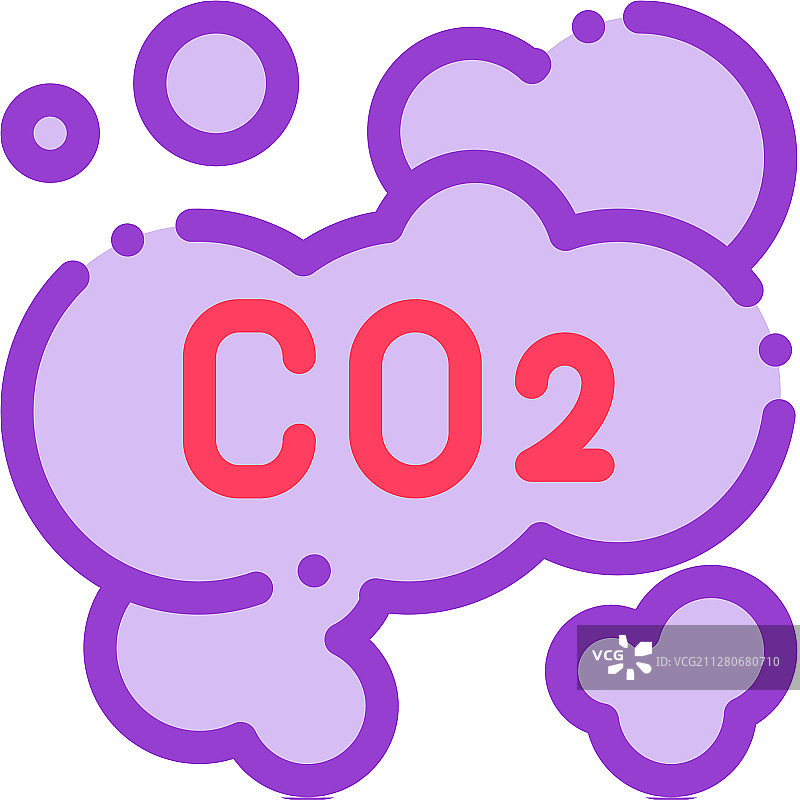 二氧化碳气体细线条图标图片素材