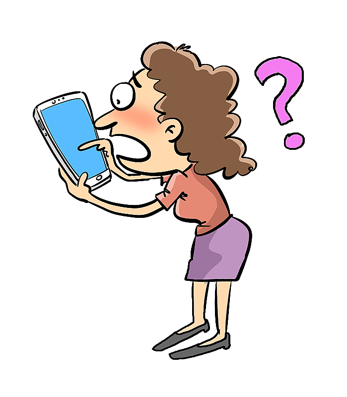 拿着手机疑问惊慌的女人图片素材