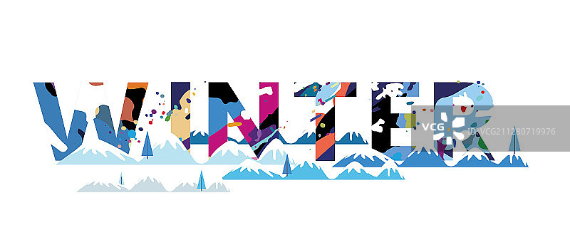 冬天WINTER字体设计图片素材