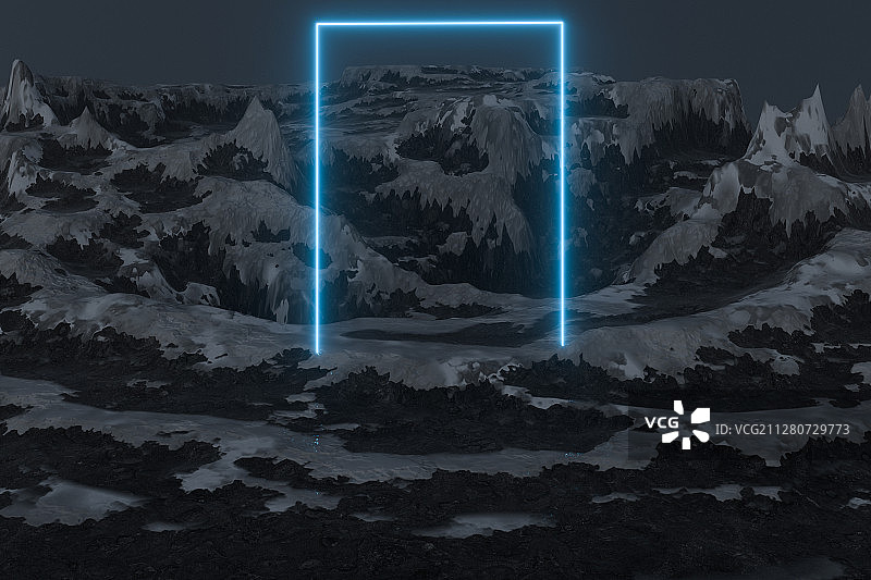 积雪的山峰 3D渲染图片素材