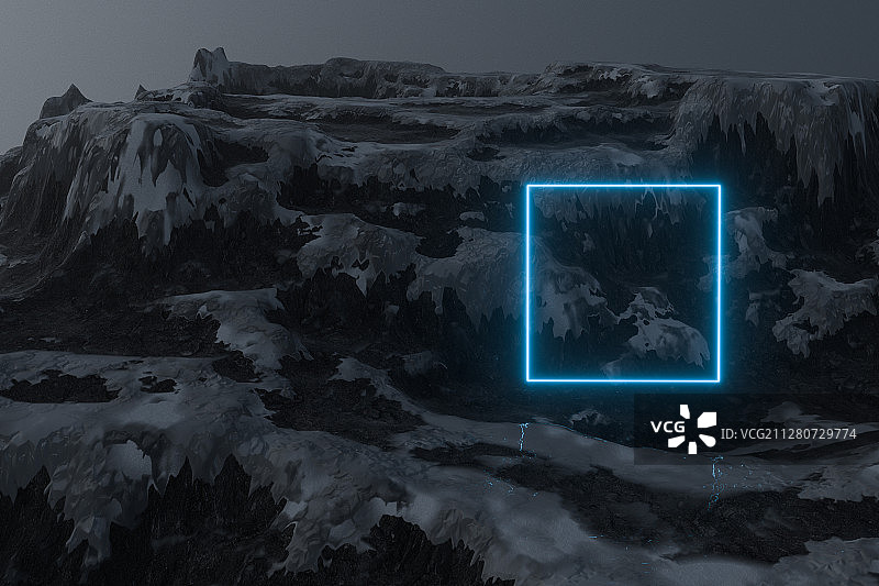 积雪的山峰 3D渲染图片素材