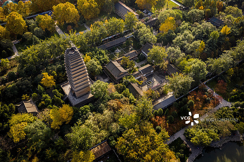 中国陕西西安小雁塔图片素材