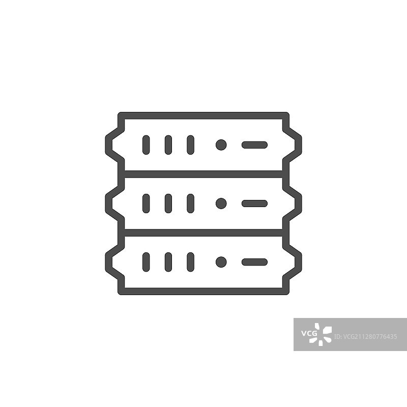 服务器设备线条轮廓图标图片素材