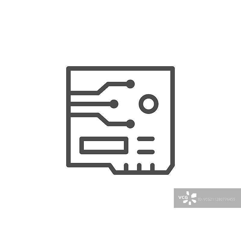 电路板线条轮廓图标图片素材