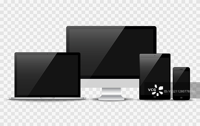 逼真设备：显示器、笔记本电脑、平板电脑图片素材