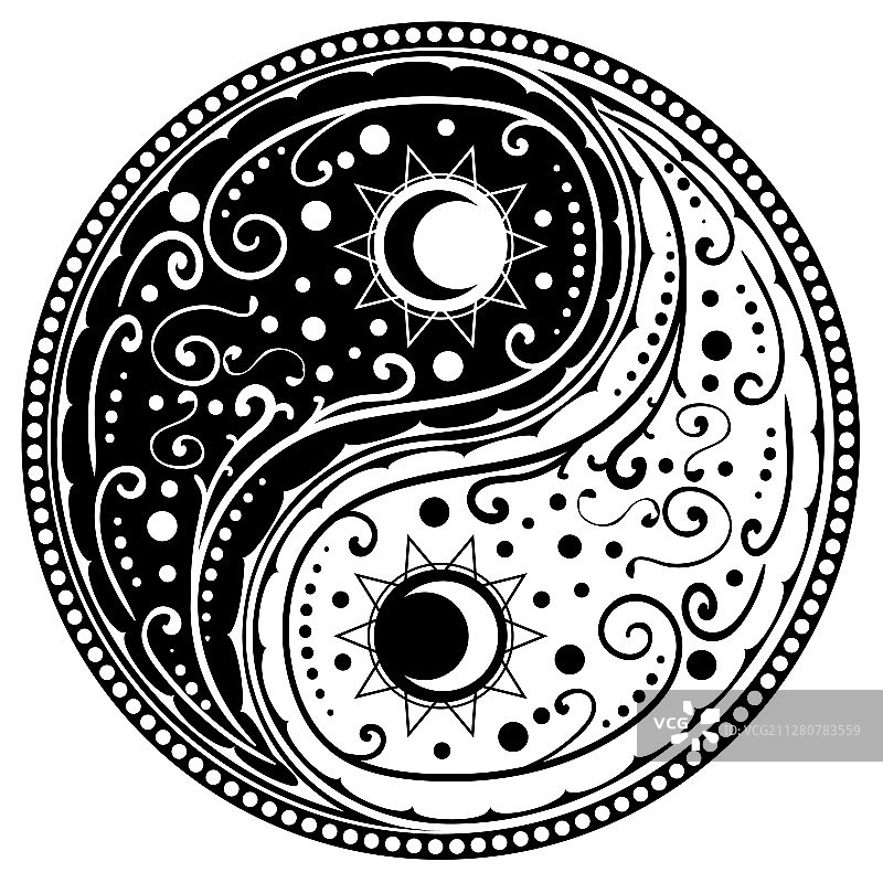 阴阳佩斯利花纹图片素材