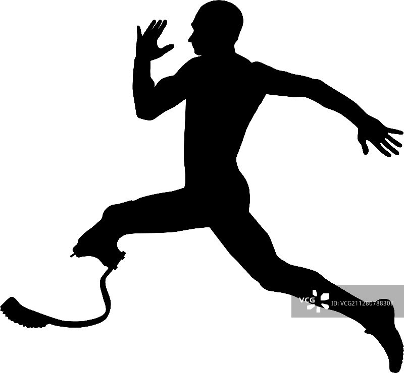 残疾截肢运动员爆发式跑步图片素材