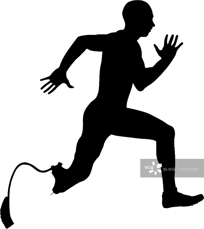 残疾截肢运动员跑步图片素材