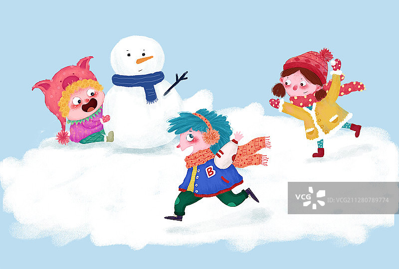 打雪仗图片素材