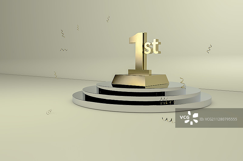 3d渲染领奖台，奖杯,名次图片素材
