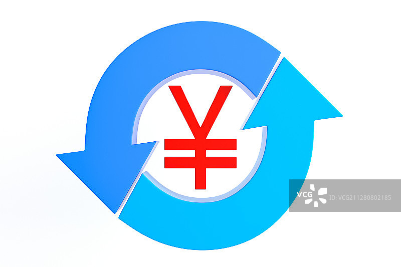 3D回收箭头和货币图片素材