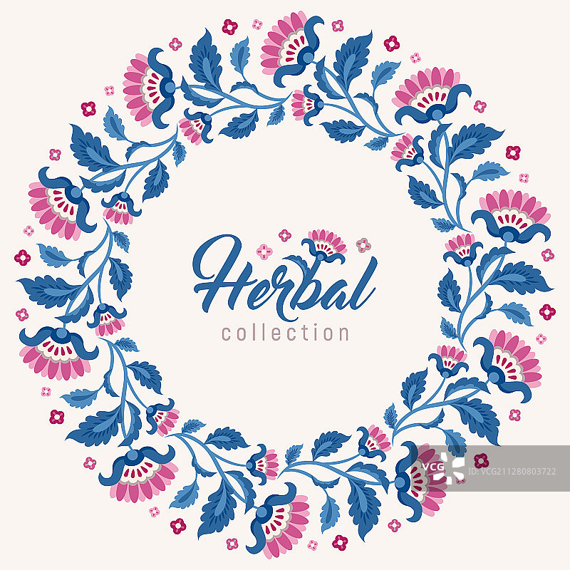 雅各宾风格花卉花圈框架图片素材