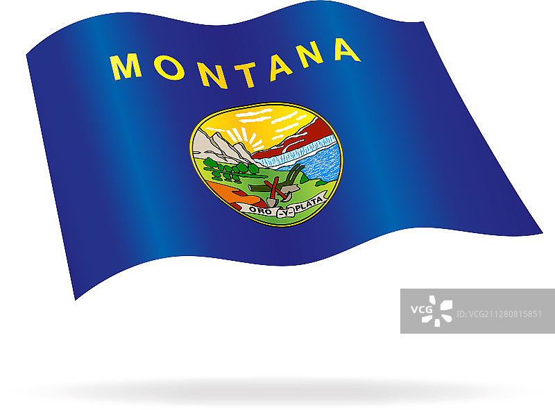 蒙大拿州州旗丝绸飘扬图片素材