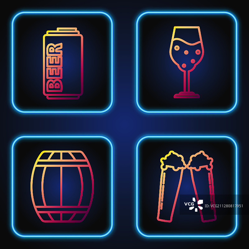 啤酒杯与木桶啤酒罐系列图片素材