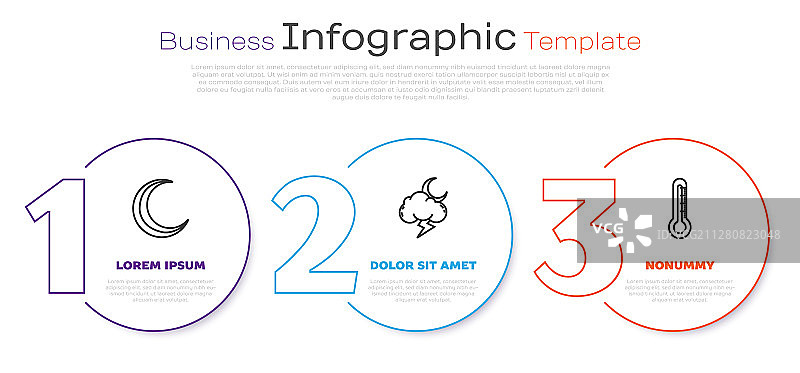 月亮星星暴风雨和温度计图片素材