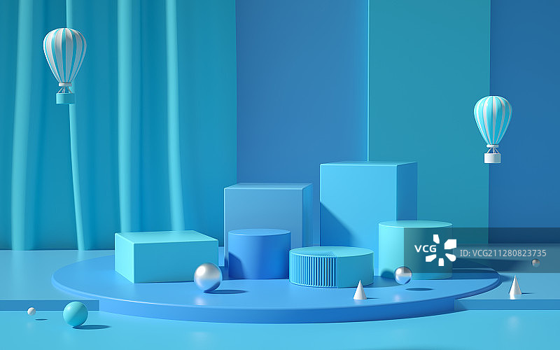 3D渲染模拟场景产品展台创意图图片素材