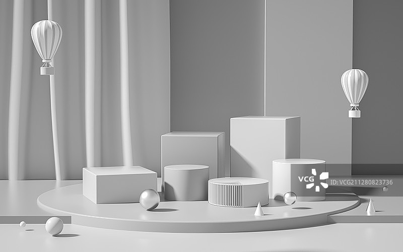 3D渲染模拟场景产品展台创意图图片素材