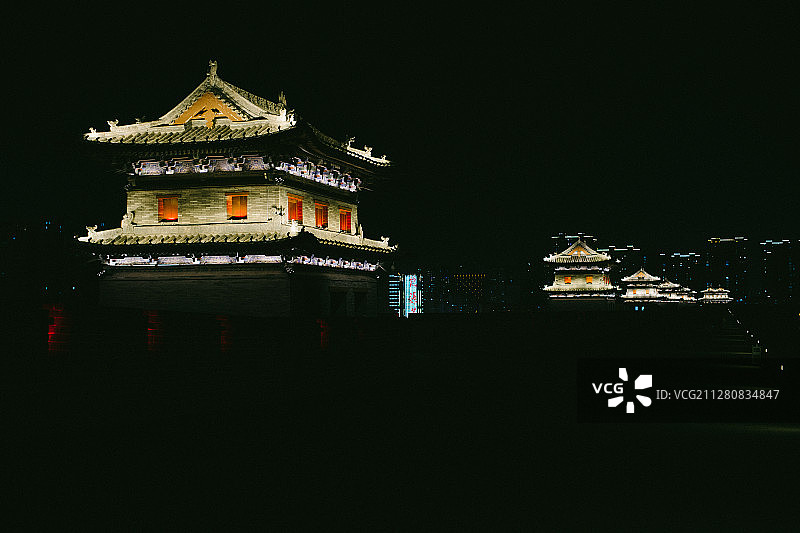 大同 城楼夜景图片素材