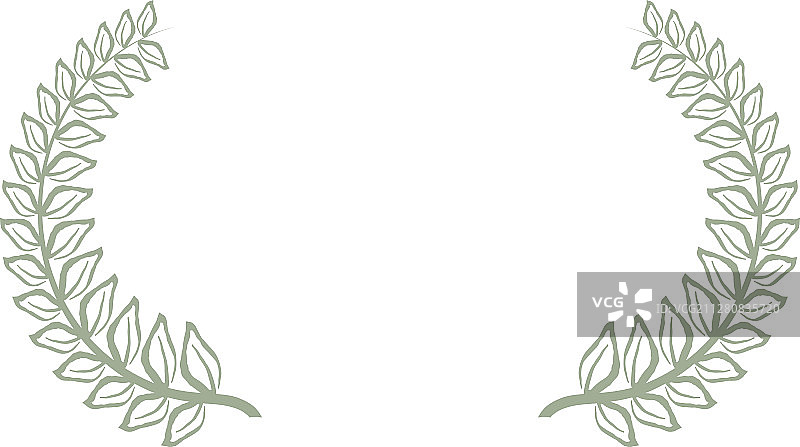 月桂树银色宽圆框图片素材
