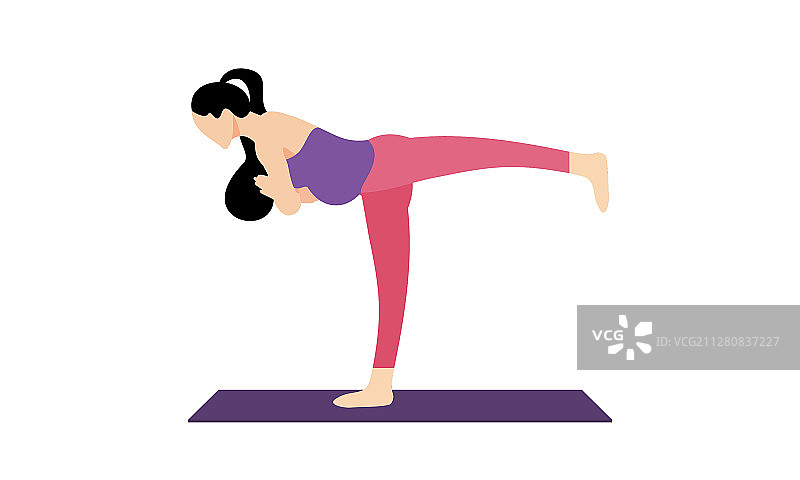 妊娠产前瑜伽练习锻炼概念图片素材