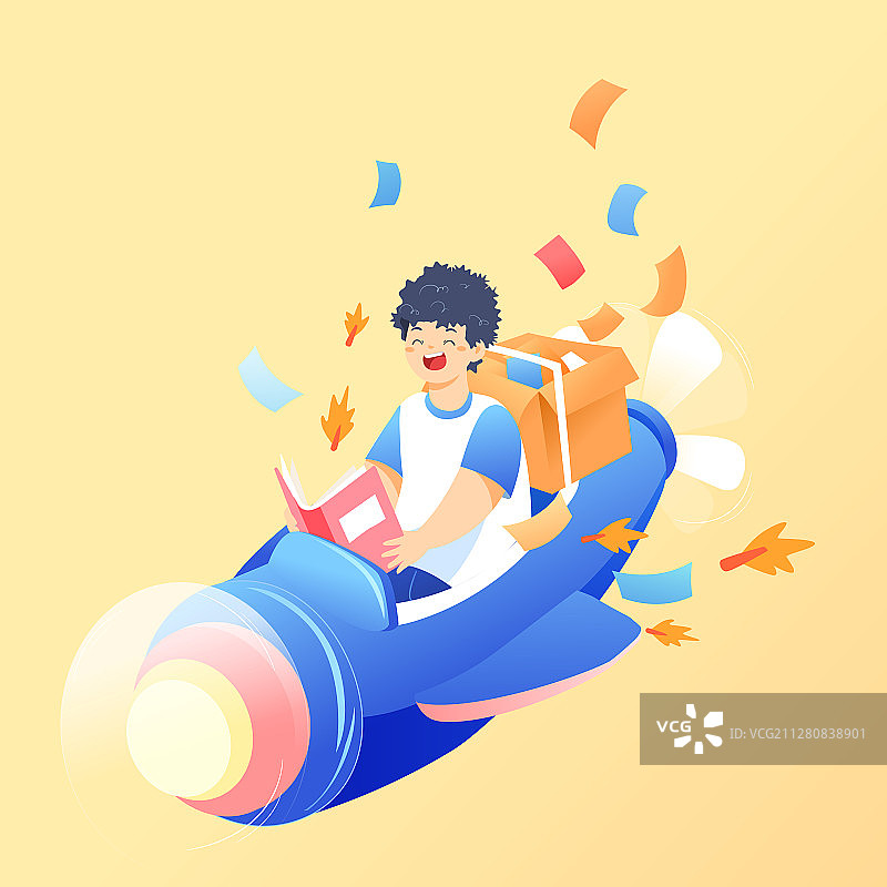 小朋友飞机儿童节课外活动教育学习兴趣矢量插画图片素材