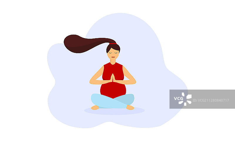 妊娠产前瑜伽练习锻炼概念图片素材