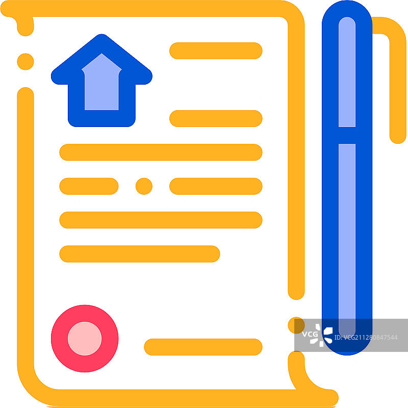 销售购买协议细线图标图片素材