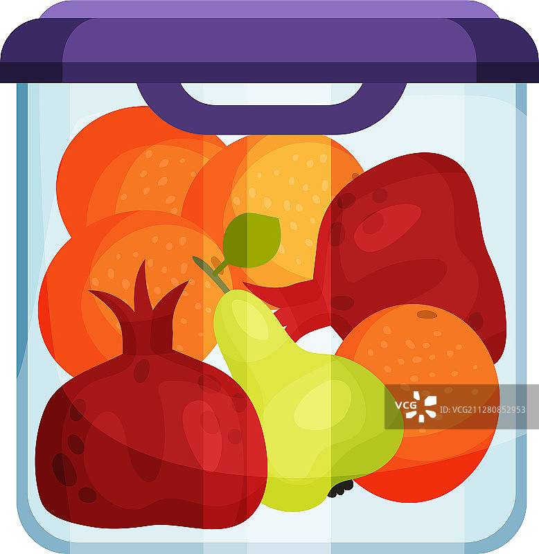 装有水果的塑料或玻璃封闭容器图片素材