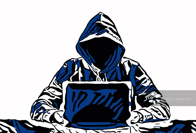 拿着笔记本的黑客图片素材