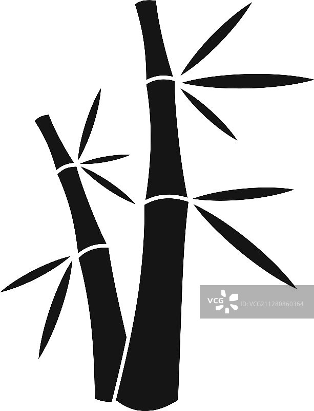 简约风格自然竹子图标图片素材