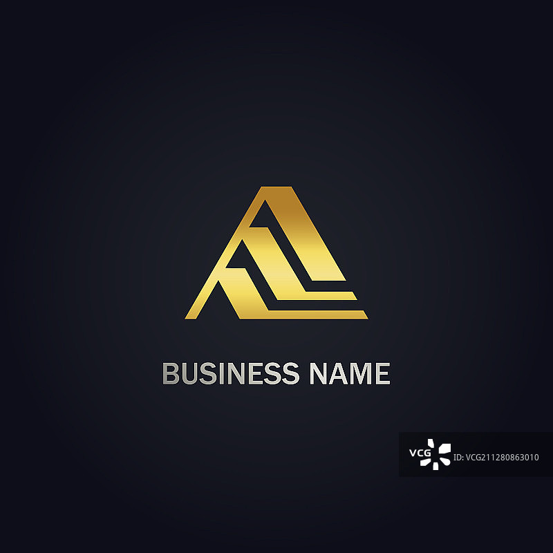 三角形线条商业金色标志图片素材