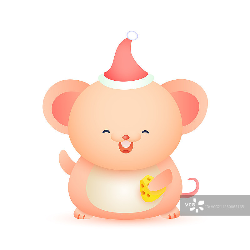 奶酪老鼠祝您新年快乐图片素材