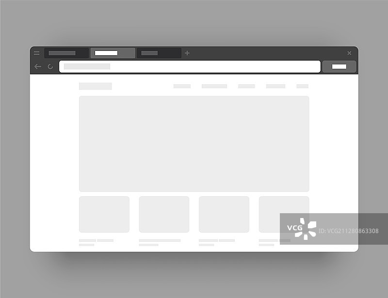 简约概念的Web浏览器线框图图片素材