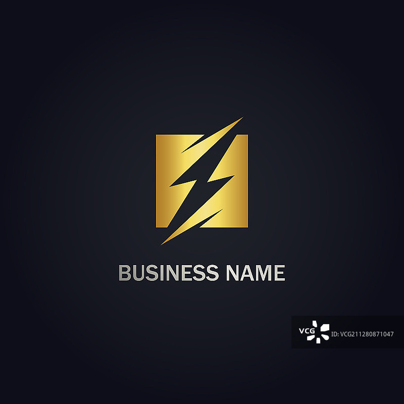 金色闪电能量标志图片素材