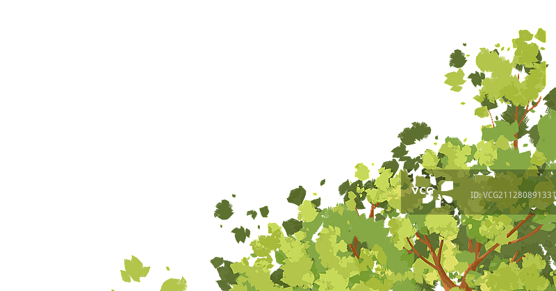夏季树顶叶子图片素材