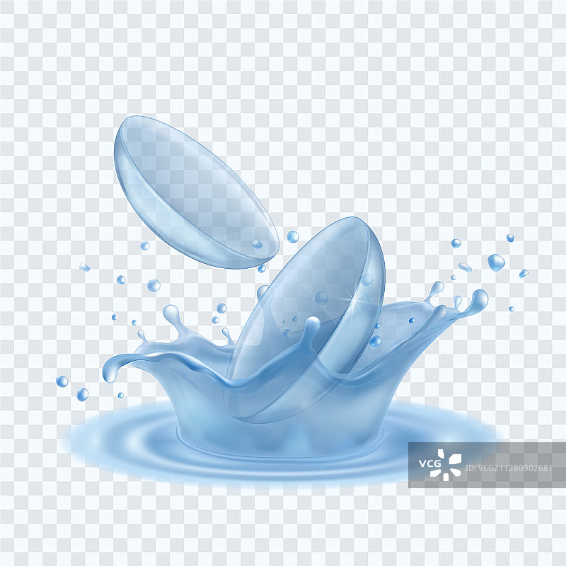 隐形眼镜掉入水中图片素材