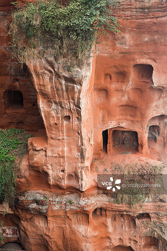 东方佛都、乐山大佛摩崖石刻图片素材