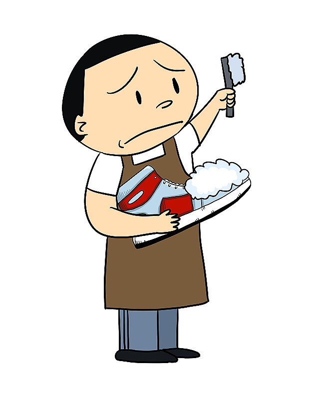 元素：刷鞋人物图片素材