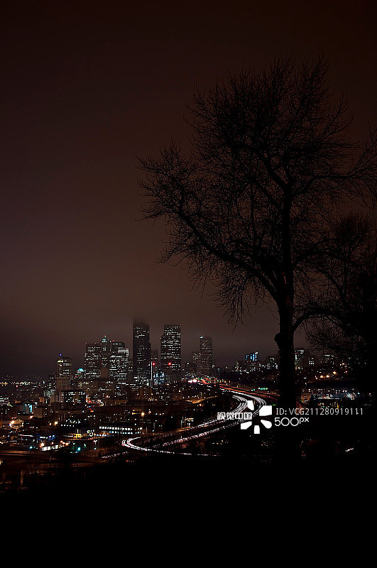 西雅图夜景图片素材