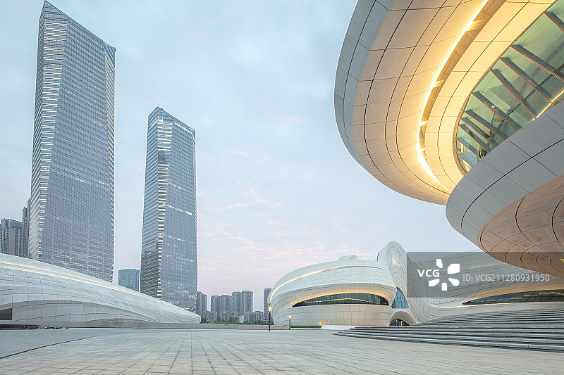 长沙梅溪湖国际文化艺术中心汽车广告背景图图片素材