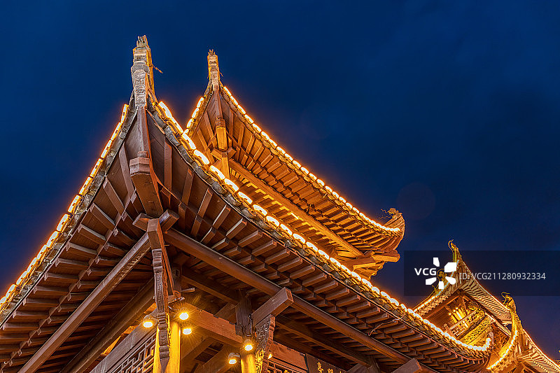 江西婺源徽派建筑屋檐图片素材